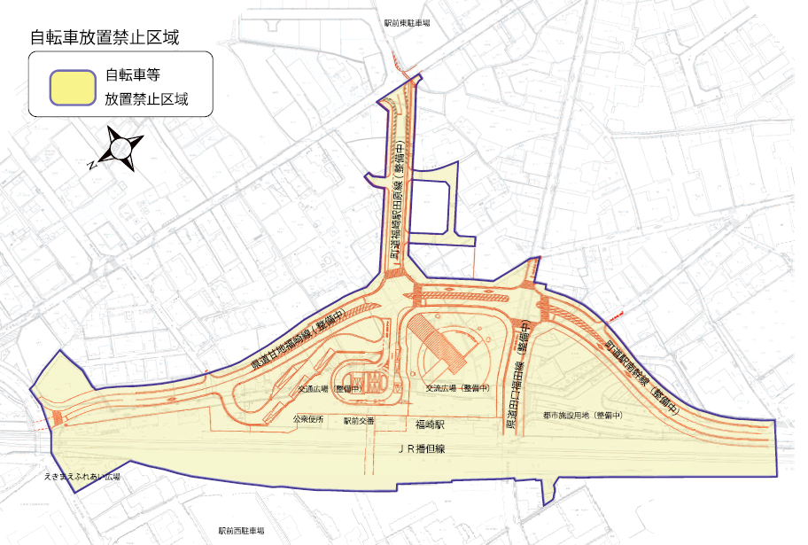 自転車放置禁止区域図